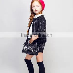 STOCK Available! COOL KID ZONE 2016 Girls Coat for Autumn Harf Sleeves Top Coat With Short Pant Children Complete Sets thumbnail-2