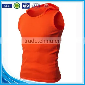 OEM New Design Cotton Plain Mens Gilet With Hood thumbnail-1