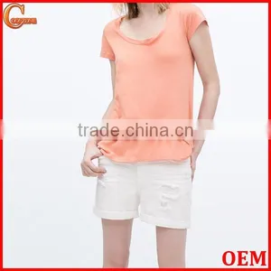 New Style Short Sleeve Round Neck Combined Hem Stringer Tank Top Wholesale thumbnail-1