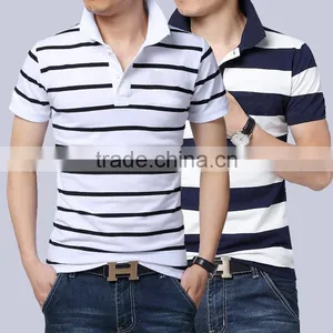 European and American Leisure Lapel Stripes Men's Shirt Collar thumbnail-1