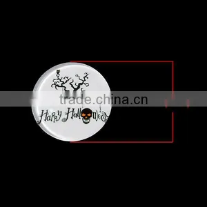 Glass Dome Seals Cabochons Round Flatback Black & White Halloween Grave Pumpkin Tree " Happy Halloween " Transparent 20mm Dia thumbnail-2
