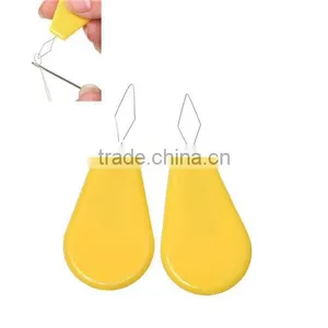 High Quality Yellow Teardrop Shaped Steel Bow Wire Home Uses Portable Needle Threader thumbnail-1