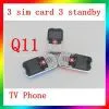 Cheap Q11 3 Sim Card Quad Band Mobile Phone Super Loud Speaker Camera Bluetooth FM Cell Phone thumbnail-1