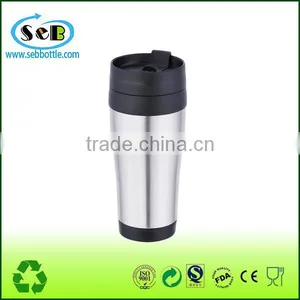 High Quality Custom Non Spill Double Wall Stainless Steel Travel Mug , Coffee Mug With Screw Lid thumbnail-1