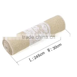 Elegant Design Linnen Table Runner With Lace thumbnail-4