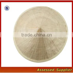 ZT45 Wholesale India Coolie Straw Hat Cheap 100% Bamboo Unisex Sun Straw Hat for Sale thumbnail-4
