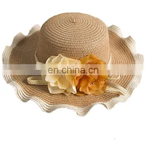 2015 New Fashion Casual Summer Wide Large Brim Cap Sweet Women Beach Straw Hat thumbnail-2