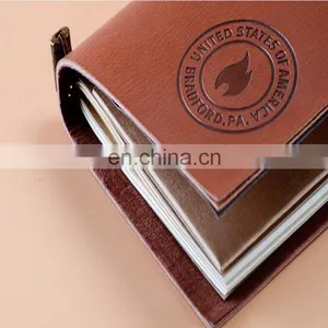 China Factory Wholesale Custom Leather Cover Brown Kraft Paper Notebook With Logo Printing thumbnail-4