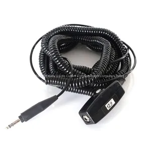 Aviation Headset Accessories Belt Station Headphone to The Aircraft C35-26 Coil Cord Communication System PTT Component 3-Pole Male Plug PJ055 6.35mm(1/4 Inch) to Female Socket thumbnail-1
