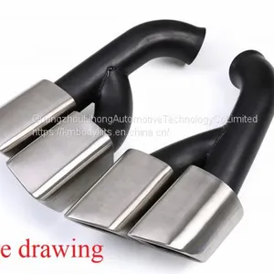 Km for Cayenne Turbo Style 958 2015-2017 Exhaust Tip Exhaust Pipes Muffler Tips Tail Pipe Wire Drawing thumbnail-1