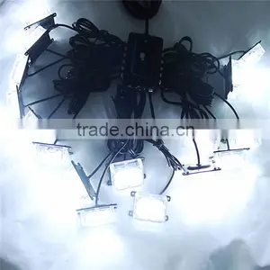 RGB LED Net Grille Light 48W Wireless Remote for SUV Rescue Military Engineering Off-road ExcavatorTruck ATV Vehicle thumbnail-3