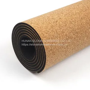 Rubber Cork Yoga Mat Eco Friendly Non Slip Natural Factory Price Custom OEM Logo Printing thumbnail-3