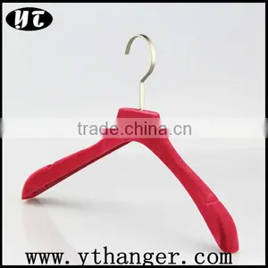 Pink Velvet Dress Hanger With Gold Stamped Logo thumbnail-1
