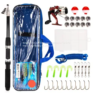 Fishing Rod Reel Combo Full Kit Telescopic Fishing Pole Set Spinning Reel Line Lures Hooks and Fishing Carrier Bag Saltwater thumbnail-1