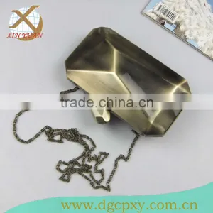 Fashion Antique Brass Metal Clutch Bag Metal Handbag Metal Minaudiere thumbnail-1
