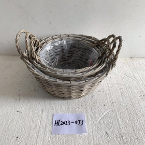 Outdoor Wicker basket Flower Pots For Sale Planter Wholesale thumbnail-1