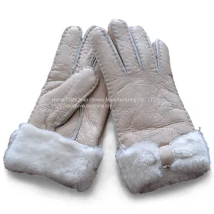 Winter Gloves Real Australia Sheepskin Ladies Sheepskin Leather Gloves for Women thumbnail-2