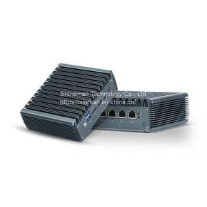 Fanless Embedded Mini PC 4 LAN Dual 4K HDMI/DP Display Intel Celeron N4000 Duol Processor Desktop Computer for Office/Business thumbnail-1