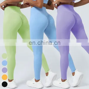 Running Activewear Wholesale Breathable Women Leggings Custom Logo Gym Fitness Pants High Waist Scrunch Butt Yoga Leggings thumbnail-1