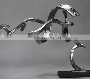 Table Size Stainless Steel Welded Cross Abstract Sculpture for Interior thumbnail-1