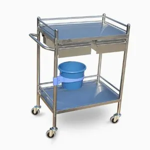 High-Quality Multi-Functional Stainless Steel Wheeled Trolleys for Hospitals and Clinics Medical Trolleys thumbnail-3