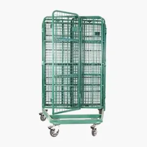 Wholesale Collapsible Logistic Trolley Roll Container Cage Trolley With Layers thumbnail-5