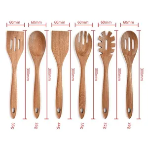 Kitchenware,Wholesale Acacia Wood Cooking Utensil Set Bamboo Wood Tools thumbnail-2