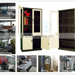High Quality Swivel Mirror Steel Master File Cabinets Glass Swing Door Pantry Filing Cabinet thumbnail-4