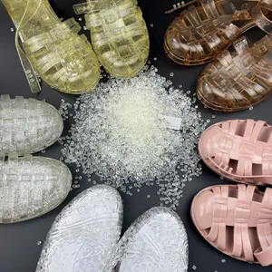 Clear Transparent PVC Granules Soft PVC Pellets For Crystal Slipper Ladies Sandal Raw Material thumbnail-3