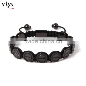 Rose Gold Plating Satinless Steel Beads Bracelet Colorful Chinese Knot Bangle Mens Bracelet thumbnail-4