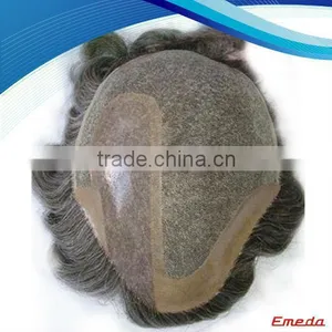 Hot Sell 5A Grade Natural Cheap Virgin Indian Men Hair Toupee Wig thumbnail-1