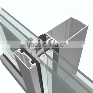 6063T5 High Strength Large Aluminium Extrusion for Glass Curtain Cortina thumbnail-1