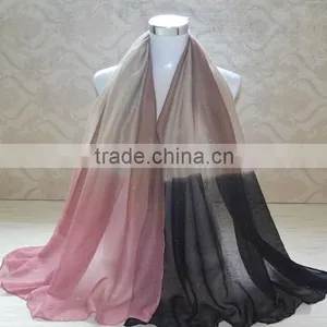 Wholesale New Design Autumn Fashion Gradient Cotton Glitter Woman Shawl thumbnail-5