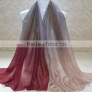 Wholesale New Design Autumn Fashion Gradient Cotton Glitter Woman Shawl thumbnail-6