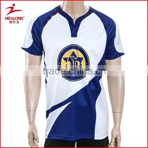 Feeling Hand Soft Polyester Embroidery Custom Rugby t Shirt thumbnail-1