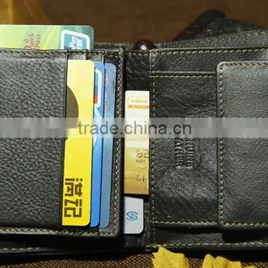 Hot Sell Men's Brown Rugged Canvas & Genuine Leather Bifold Bill Fold Wallet Bag thumbnail-3