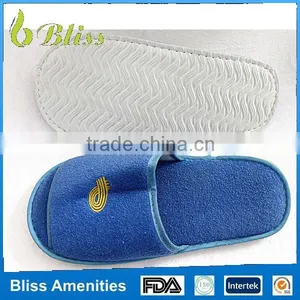 Disposable Hotel Slippers Machine Washable Blue Color Terry Towel Hotel Slippers thumbnail-2