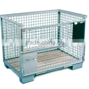 Folding Wire Mesh Container/ Stackable Storage Cage/ Metal Basket thumbnail-1