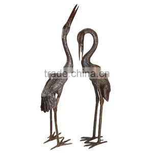 43 Inch Sculptured Cranes in Bronze Finish thumbnail-4