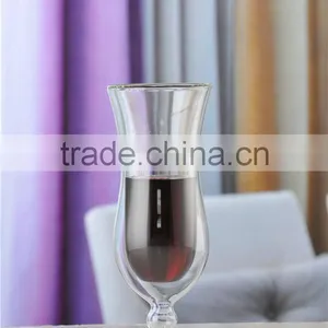 Borosilicate Thermos Heat Resistance Double Wall Drinking Glass Cup With Silicone Lid thumbnail-1