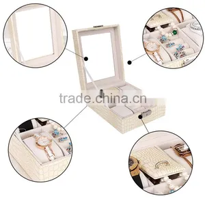 High Quality pu Leather Jewelry Organizer Display Box thumbnail-3