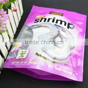 Food Grade Shrimp Packing Composite Zipper Plastic Bag / Vacuum Stand up Pouch thumbnail-1