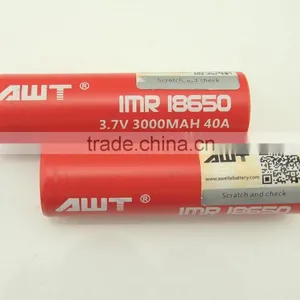Shenzhen Supplier cj 18650 Battery AWT 18650 3000mAh 40A Ecig Mod Vape Box Mod cj 18650 Battery thumbnail-5