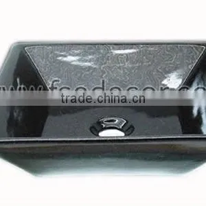 Black Rectangular Ceramic Sink Bathroom thumbnail-1