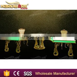 Antique Latest MDF Stainless Steel Leg Half Round Dining Banquet Table Illuminated Dining Table thumbnail-5