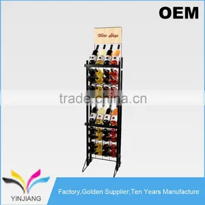Supermarket Supply Metal Flooring 40 Bottle Wine Tower Stack for Wine Glass Holder thumbnail-2
