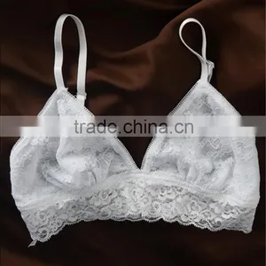 Handmade Lace Bra, White Lace Bralette, Delicate Mesh Bra,Soft Lace Triangle Bralette thumbnail-6