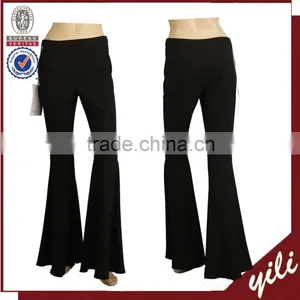 High Waist Wide Leg Ladies Formal Flare Pant Elastic Black Flare Pant thumbnail-1