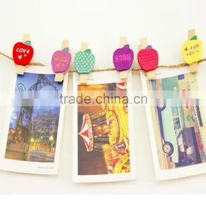 Apple Shape Wooden Clip With Decoration Wooden Door Hangers thumbnail-2
