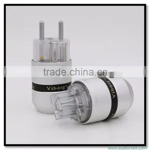 OEM/ODM Viborg Audio Aluminum Rhodium Plated Schuko Power Plug Male Connector+IEC Female Plug thumbnail-1